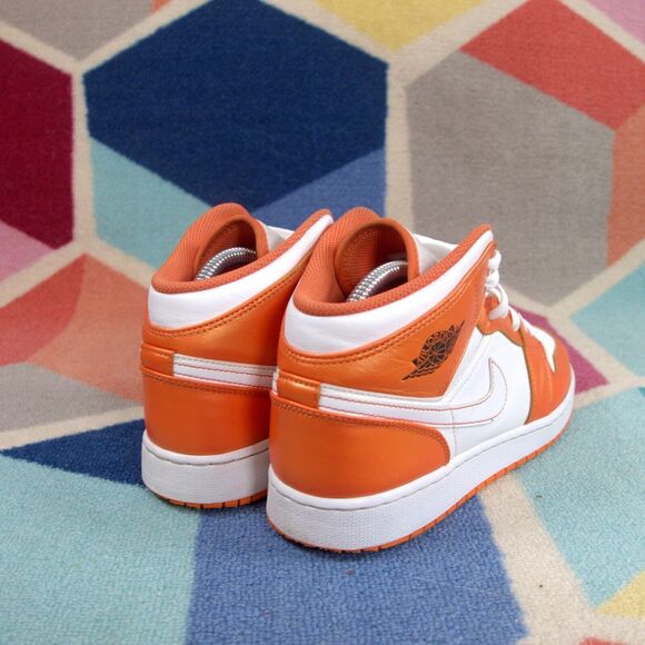 Nike Air Jordan 1 Mid Top Metallic Orange DM4228-800 Sneakers Youth Size 7 - Picture 4 of 8